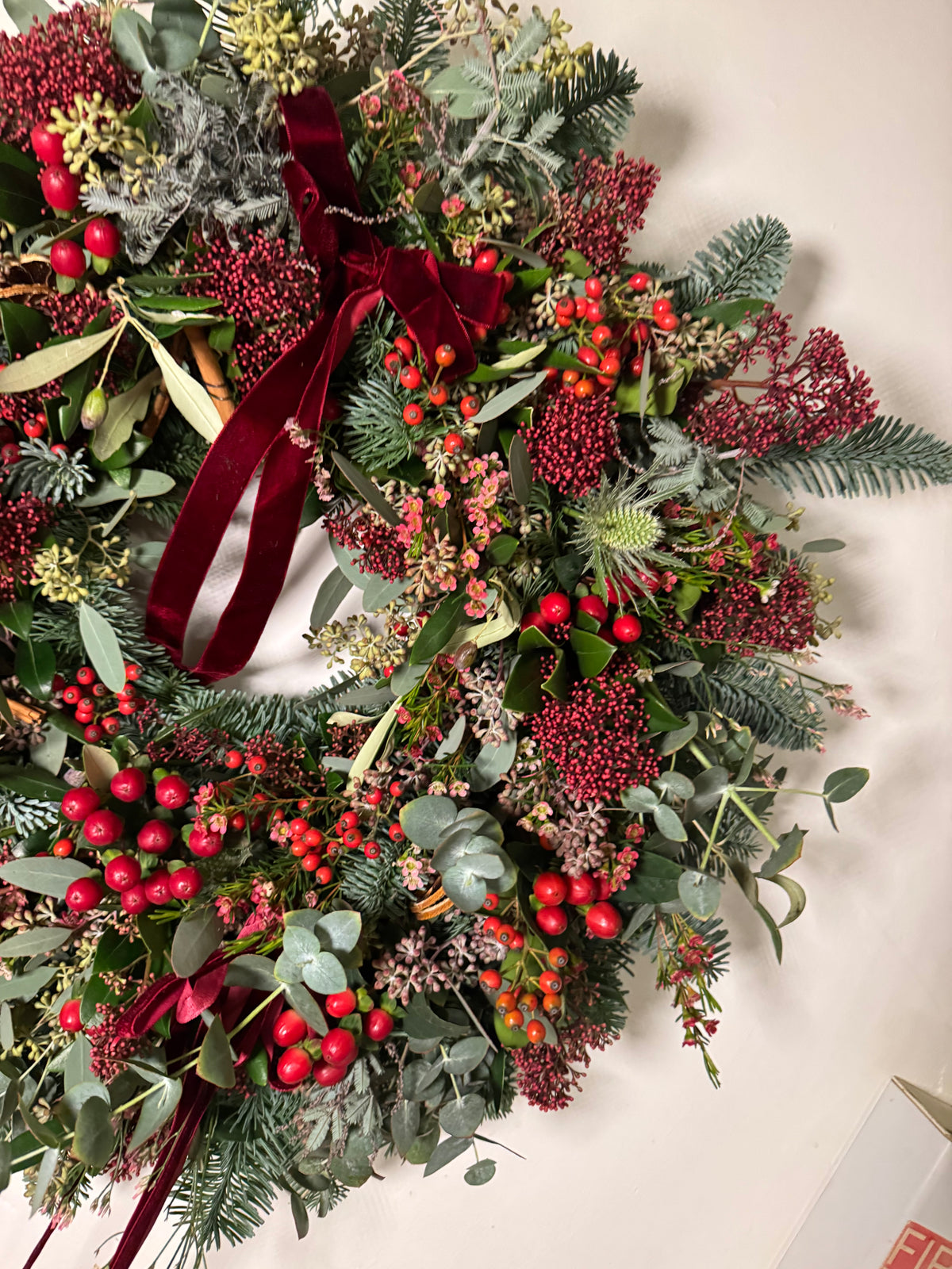 The Very Merry Berry Christmas Wreath | Luxury Fresh Festive Door Wreath |