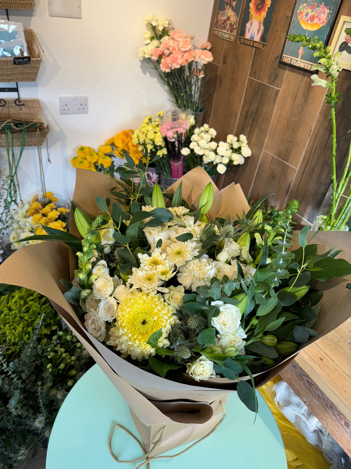 White, luxurious, elegant fresh flower bouquet. Preorders only.