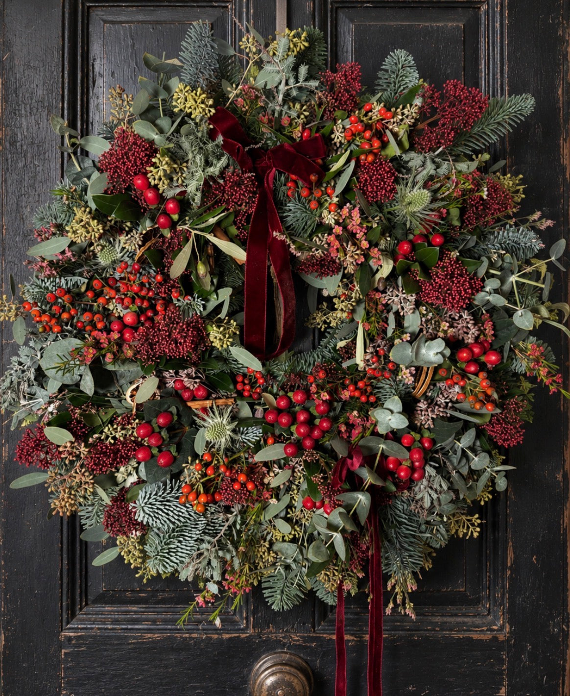 The Very Merry Berry Christmas Wreath | Luxury Fresh Festive Door Wreath |