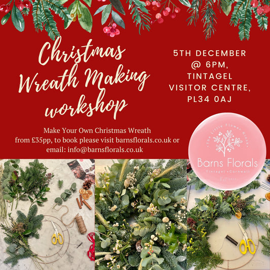 Christmas Wreath Making Workshop, Tintagel Visitor Centre, PL34 0AJ