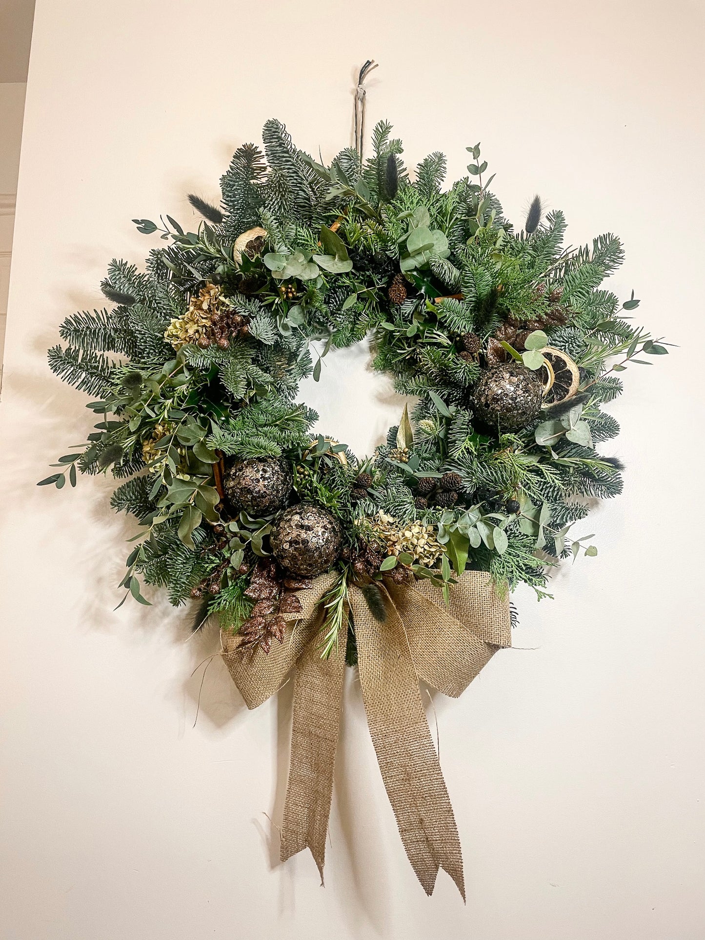 Christmas Door Wreath- 'Sparkles and Fizz'