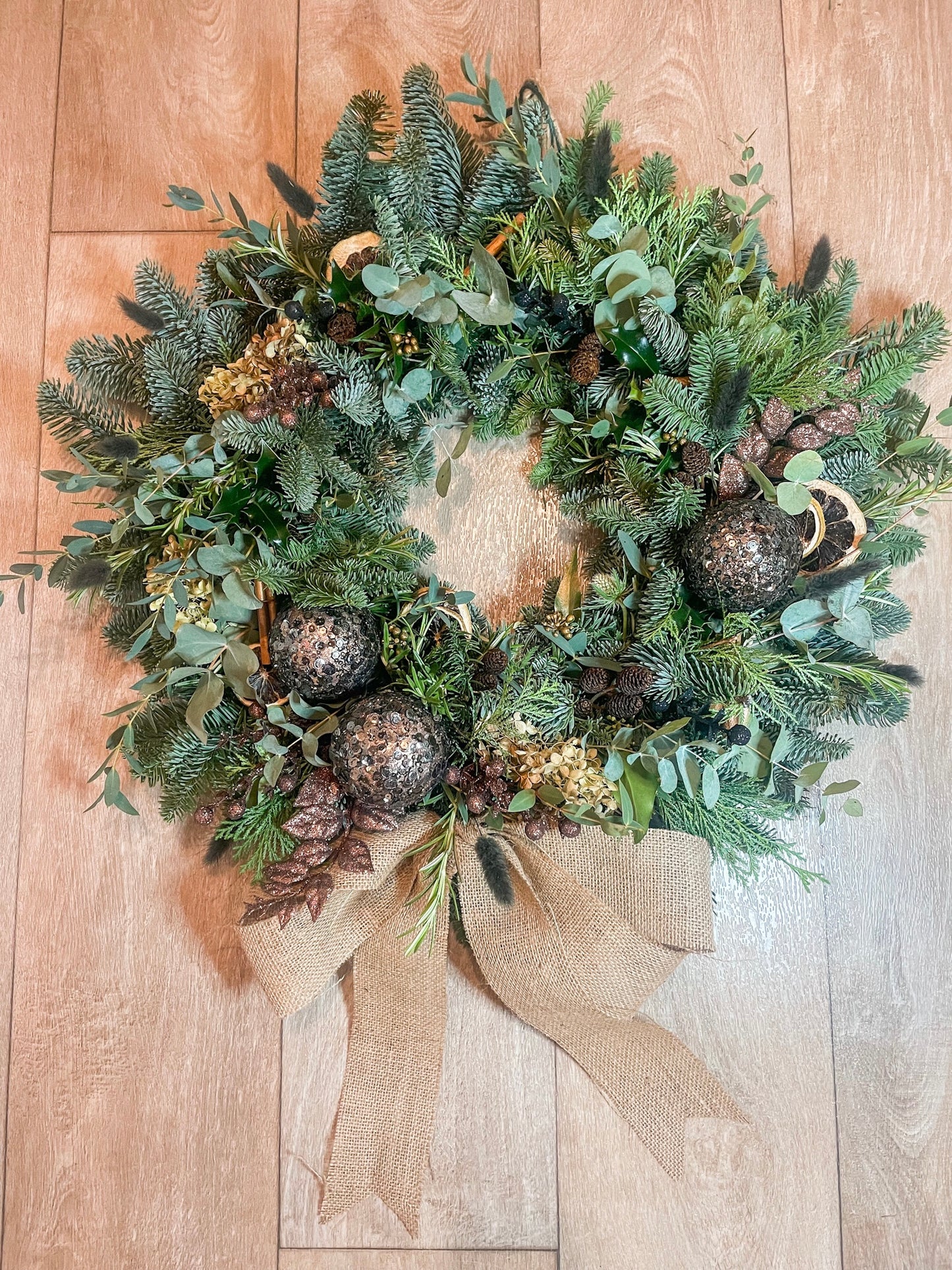 Christmas Door Wreath- 'Sparkles and Fizz'