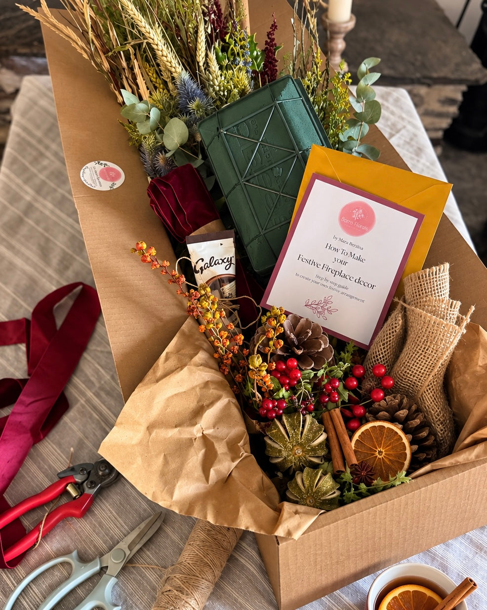 DIY Christmas Fireplace Décor Kit | Make Your Own Festive Arrangement