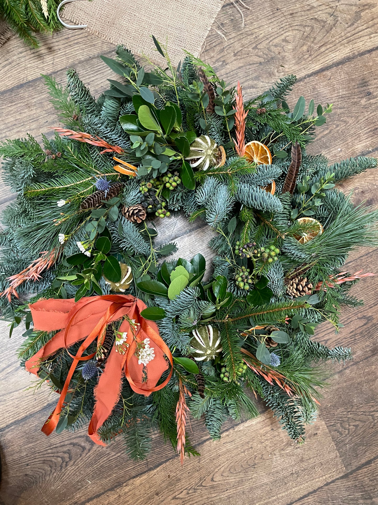 Barns Florals Bespoke Christmas Wreaths.OPEN FOR PREORDERS