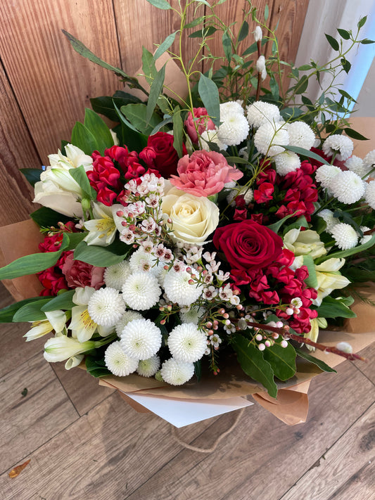 Red and White Flower Bouquet