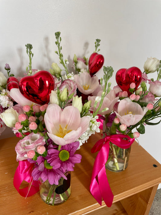 Valentine’s (or Galentine's )  Jam Jar Posy