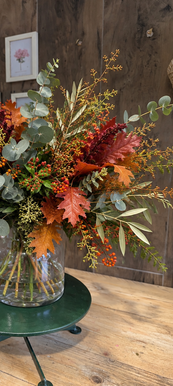 Autumn Seasonal Foliage Bunch Fresh & Preserved Rustic Autumn Arrangement